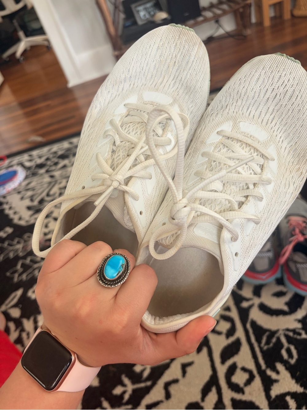 Under Armour White Knit Lace-Up Athletic Sneakers